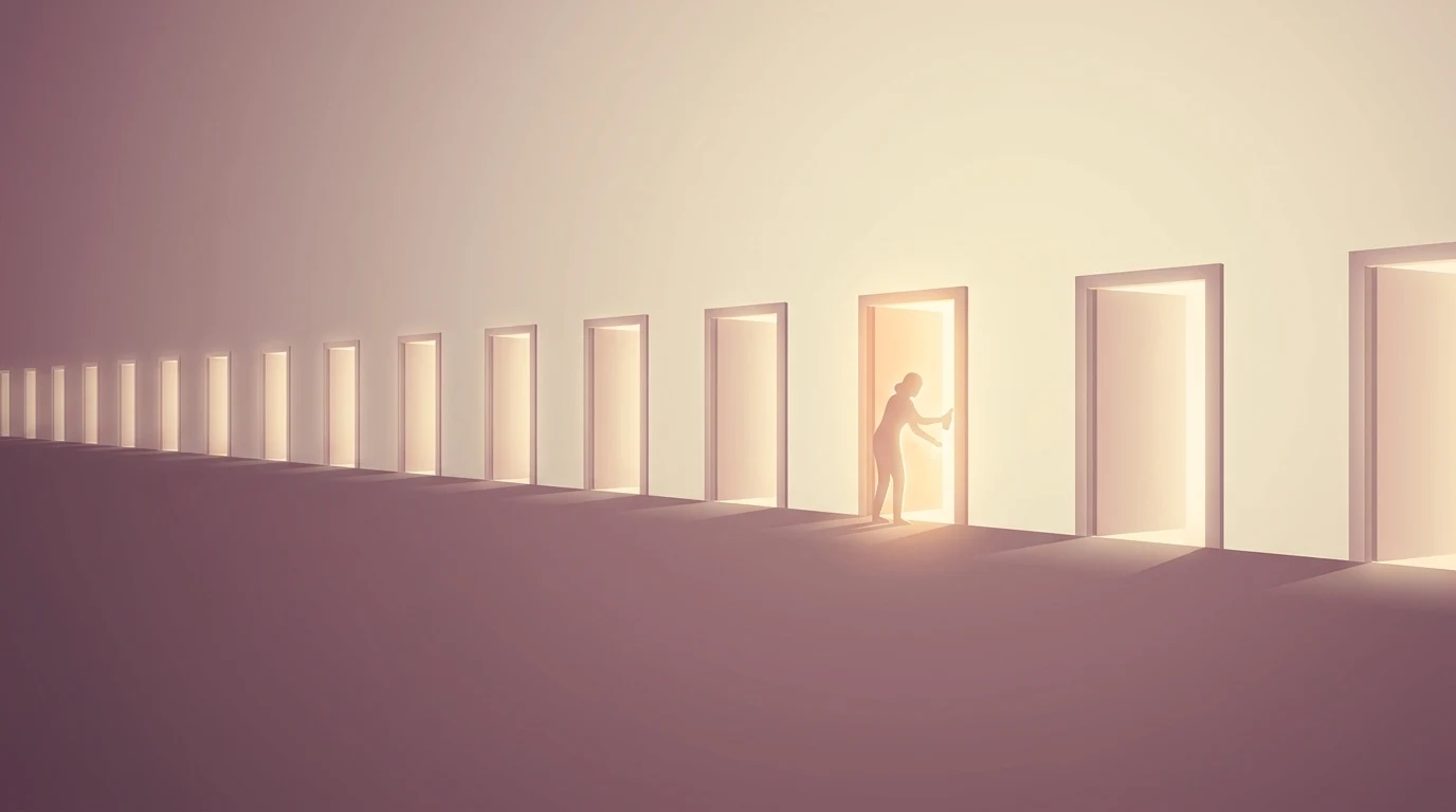 A single warm doorway among many, its light now tended by someone else